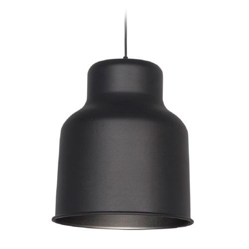 Colgante 1 luz E27 maxi de aluminio diámetro 30,5 cm altura 35cm negro